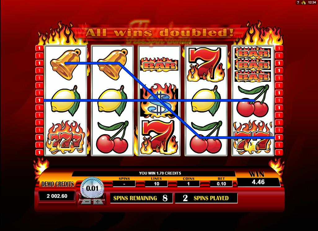 Flaming Free Spins Feature